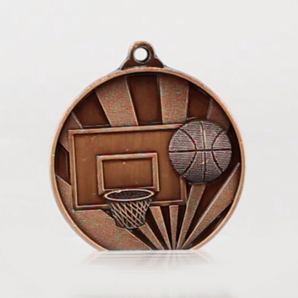 Sunrise Basketball Medal 50mm Bronze