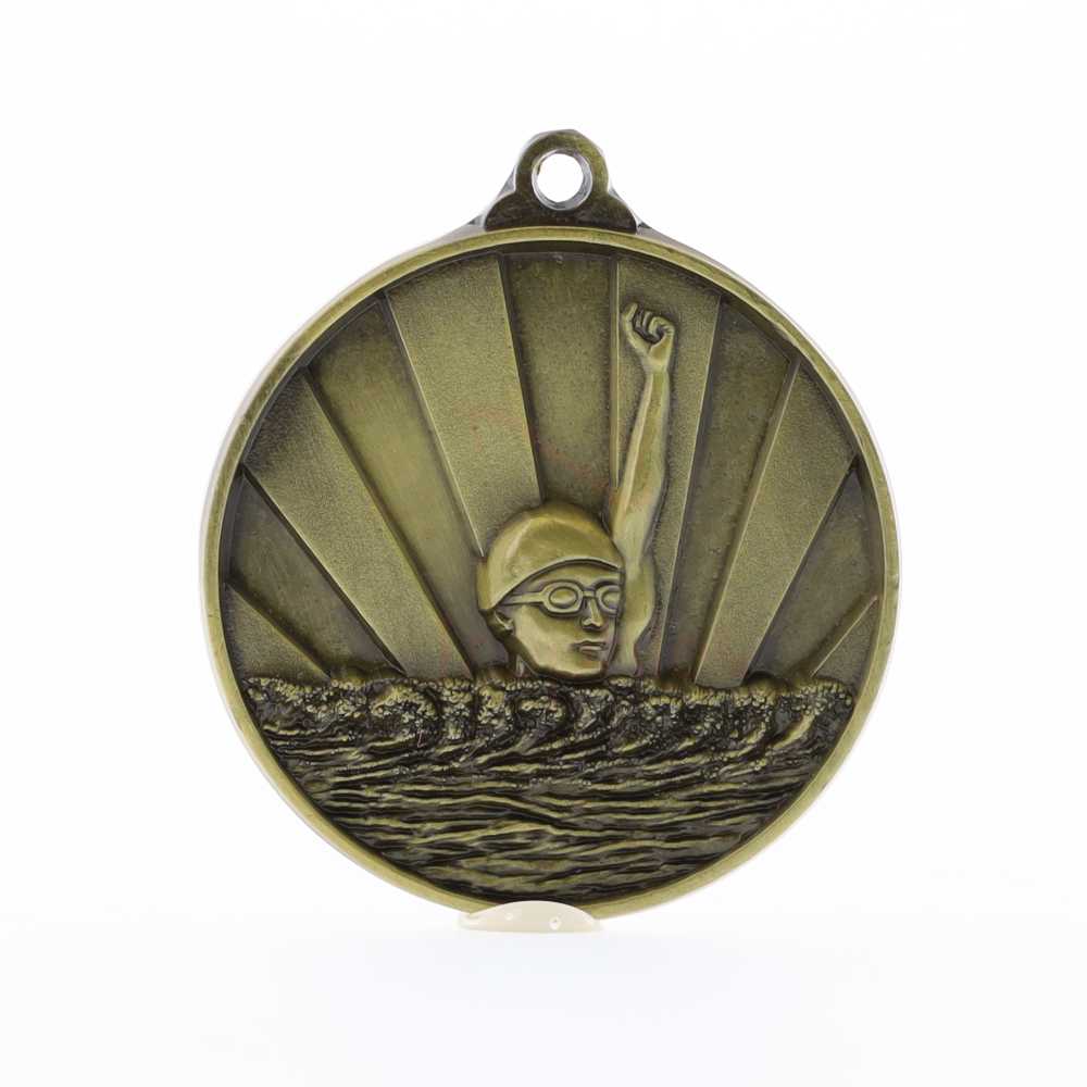 Sunrise Swimming Medal 50mm Gold