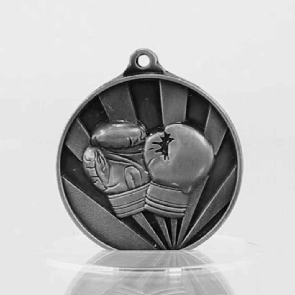 Sunrise Boxing Medal 50mm Silver