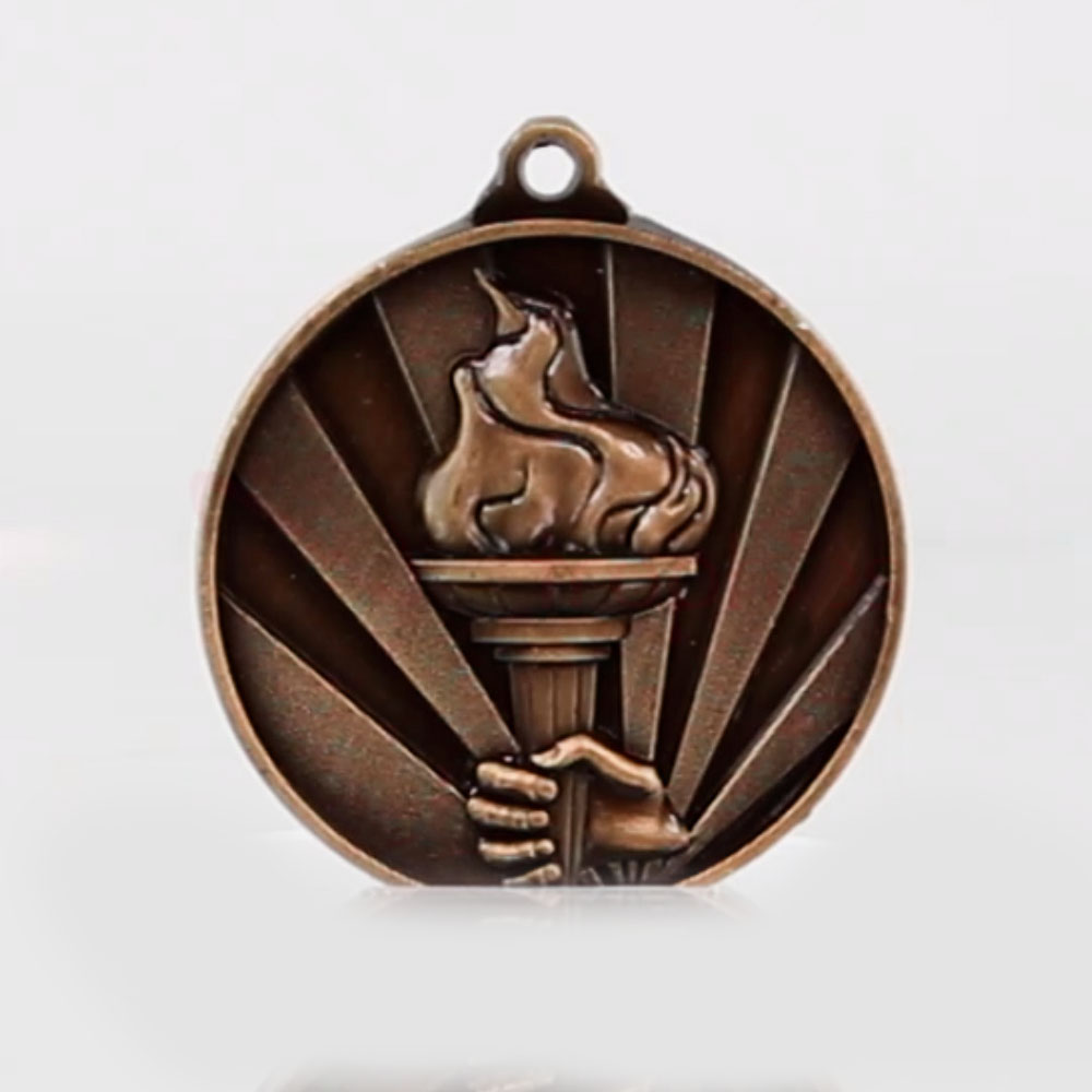 Sunrise Victory Torch Medal 50mm Bronze