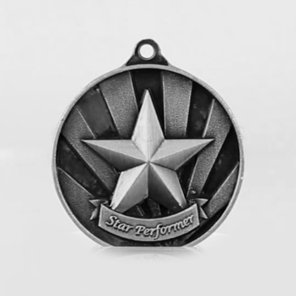 Sunrise Star Performer Medal 50mm Silver