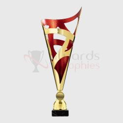 280mm TALL SILVER & GREEN UNIQUE TROPHY CUP *FREE PLATE ENGRAVING* BEST VALUE 