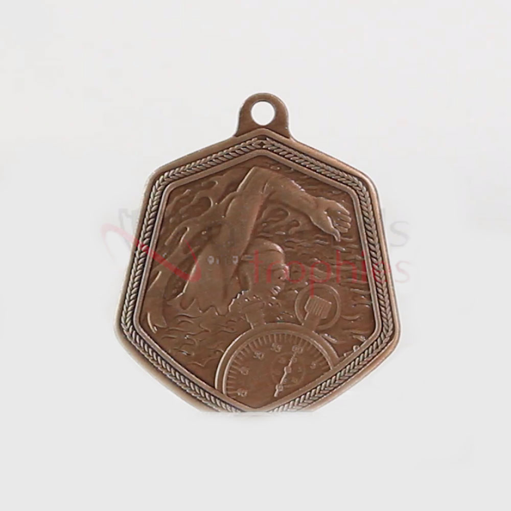 Swimming Falcon Medal Bronze 65mm