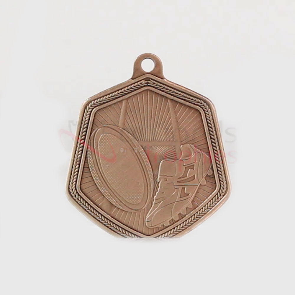 Rugby Falcon Medal Bronze 65mm