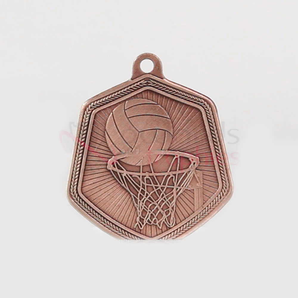 Netball Falcon Medal Bronze 65mm