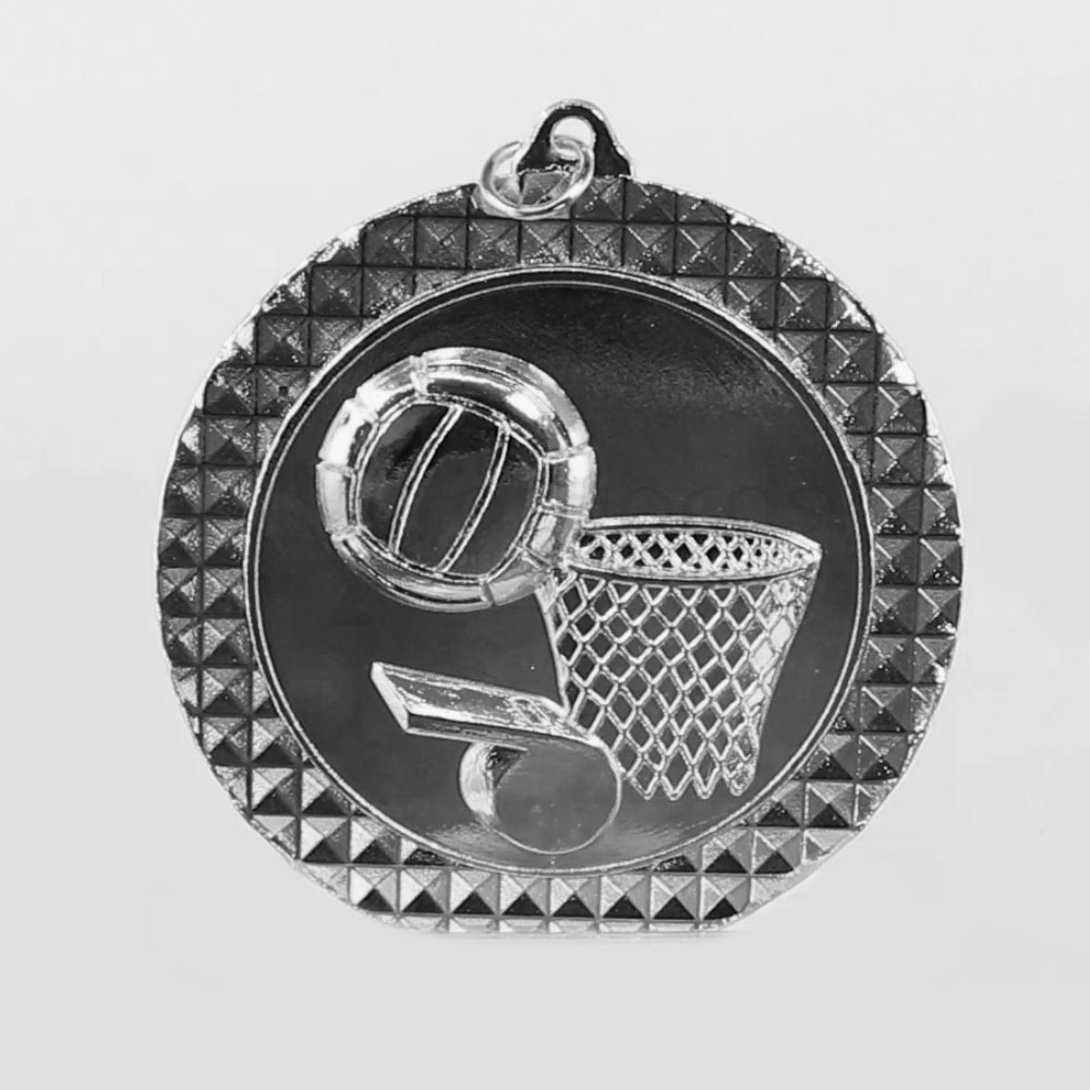Netball Facet Medal Silver 70mm