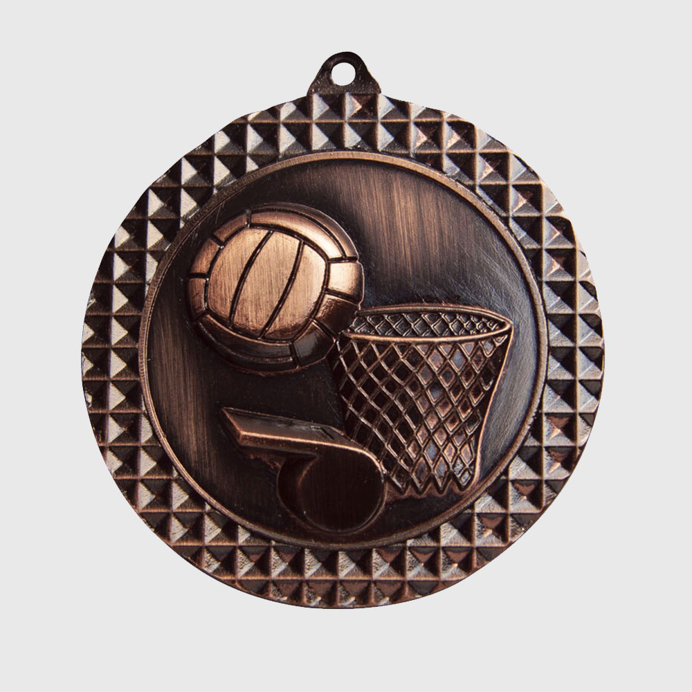 Netball Facet Medal Bronze 70mm