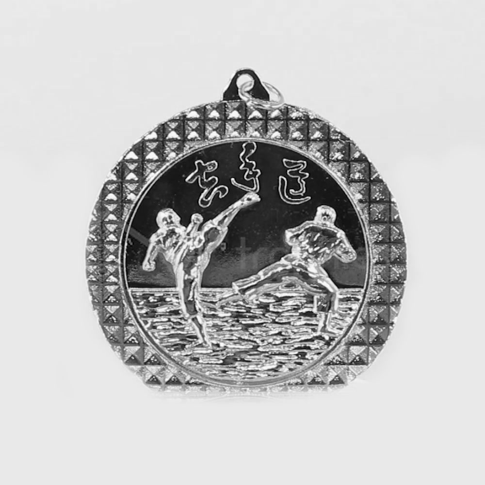Martial Arts Facet Medal Silver 70mm