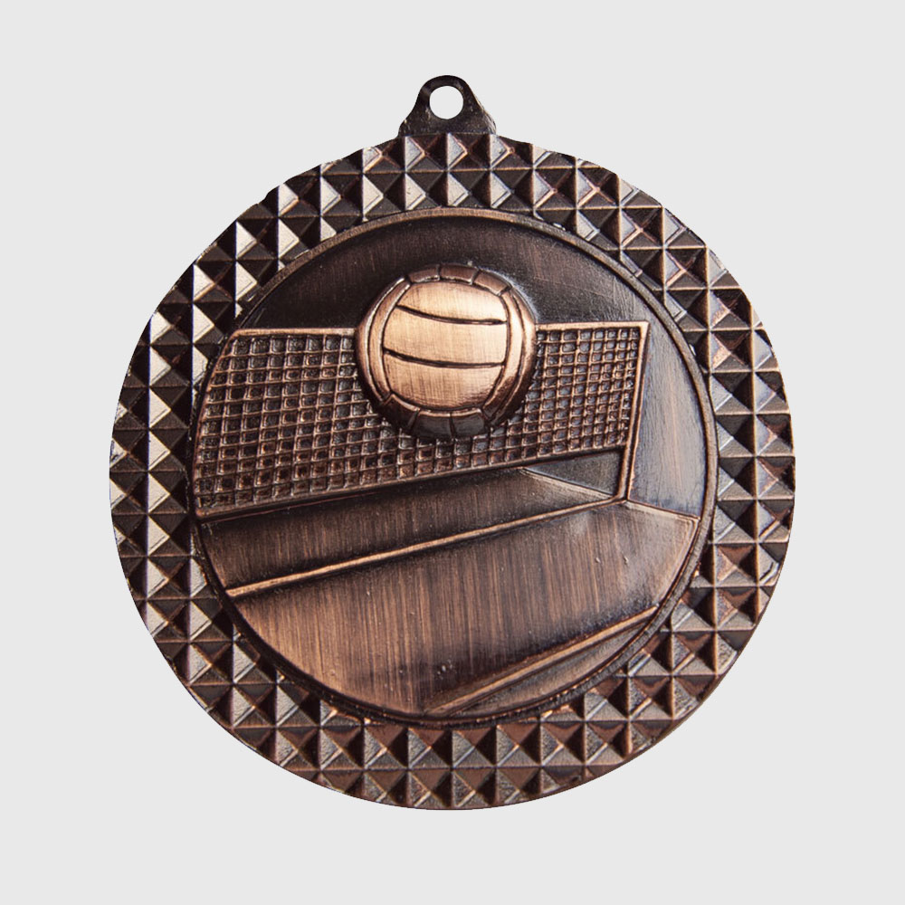 Volleyball Facet Medal Bronze 70mm