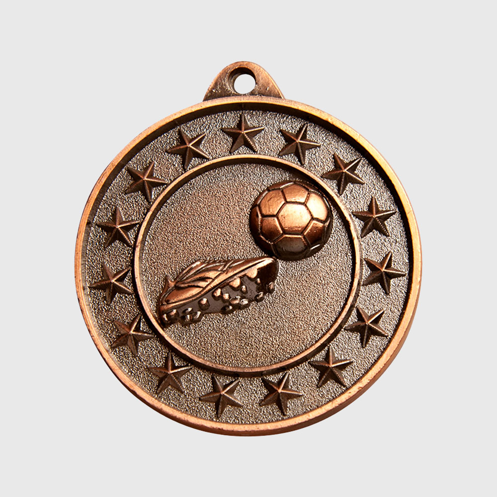 Soccer Starry Medal Bronze 50mm