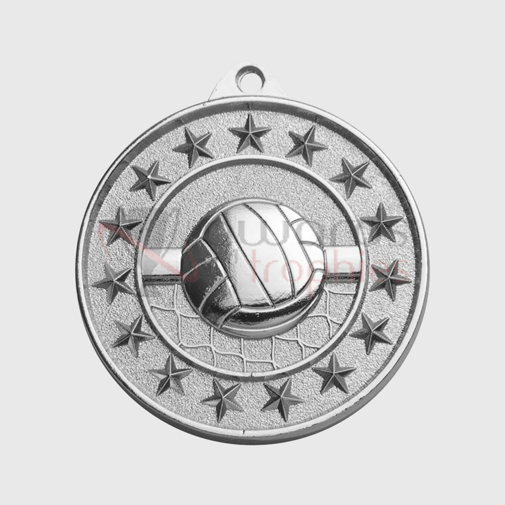 Volleyball Starry Medal Silver 50mm