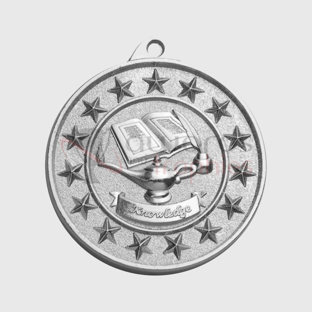 Knowledge Starry Medal Silver 50mm