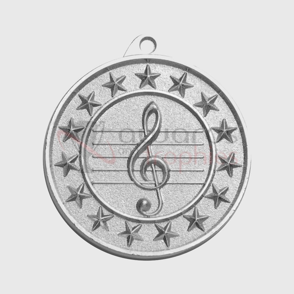 Music Starry Medal Silver 50mm
