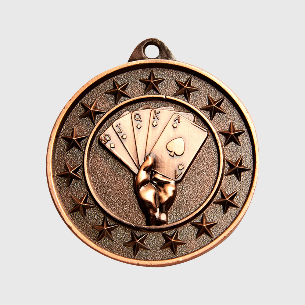 Poker Starry Medal Bronze 50mm