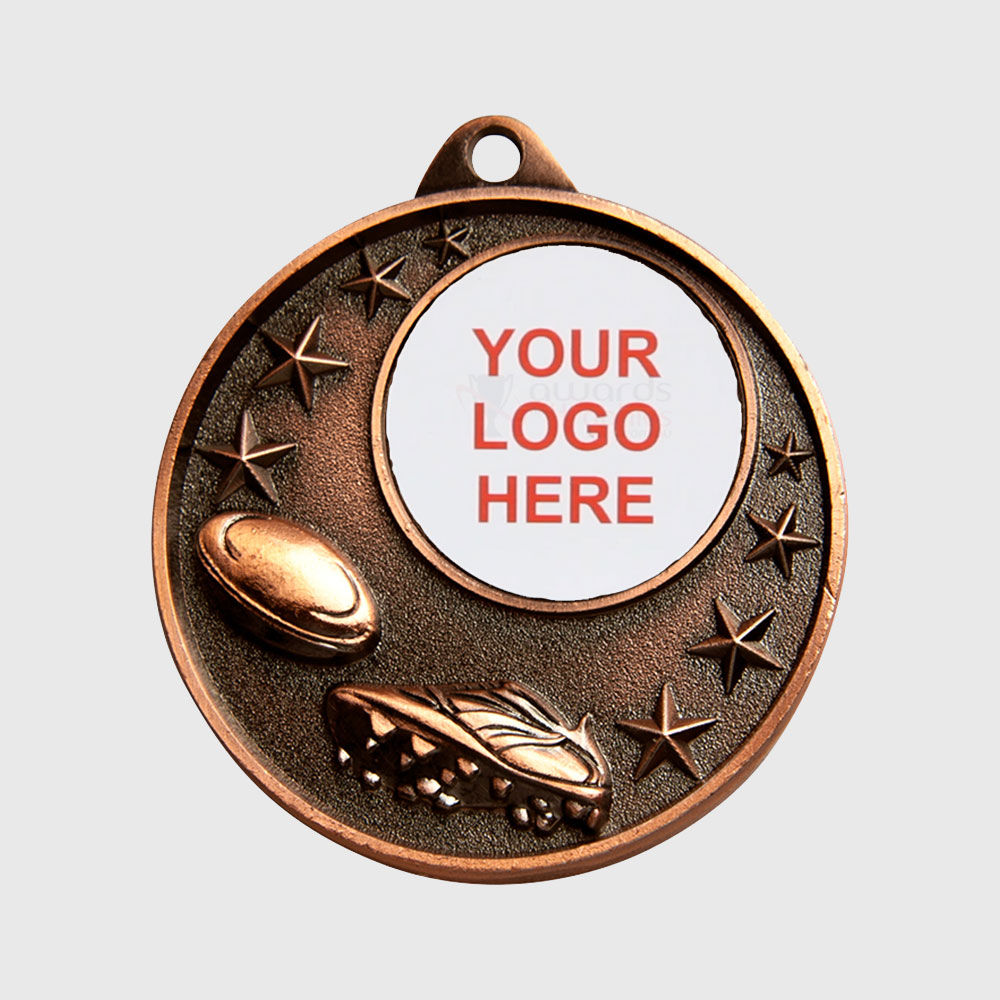Rugby Logo Starry Medal Bronze 50mm