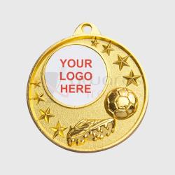 Soccer Logo Starry Medal Gold 50mm