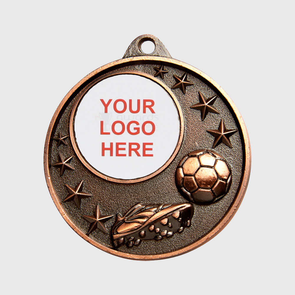 Soccer Logo Starry Medal Bronze 50mm