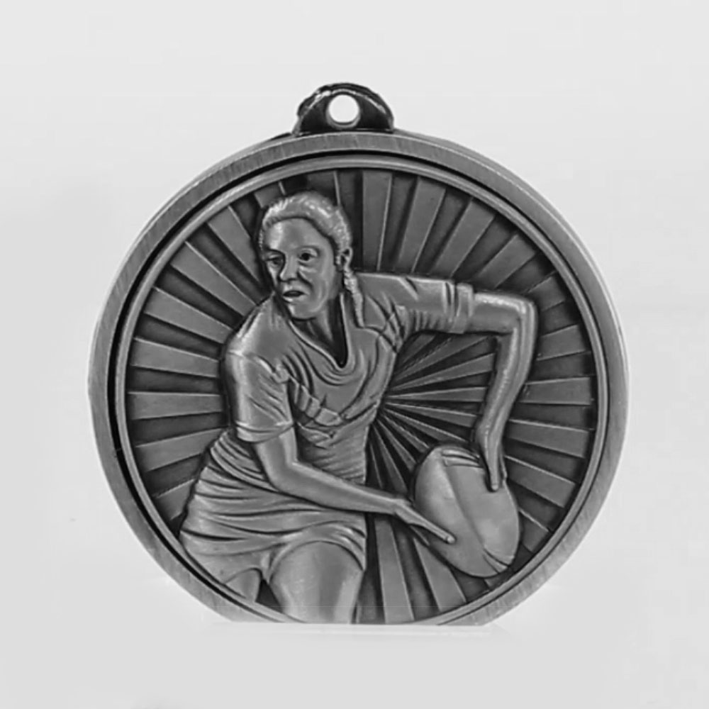 Triumph Rugby Female Medal 55mm Silver