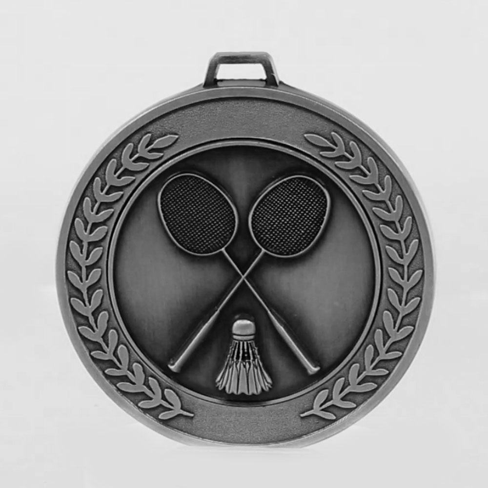 Heavyweight Badminton Medal 70mm Silver