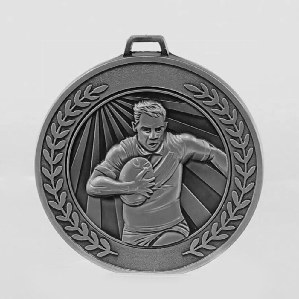 Heavyweight Rugby Male Medal 70mm Silver