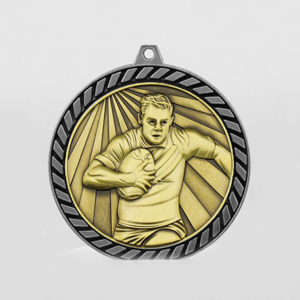 Venture Rugby Male Medal Silver 60mm
