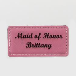 Pink Leatherette Name Badge
