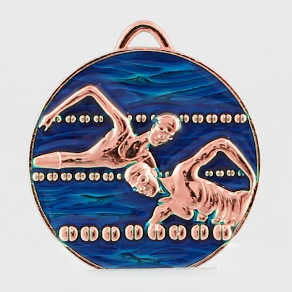 Colour Swimming Medal 50mm Bronze