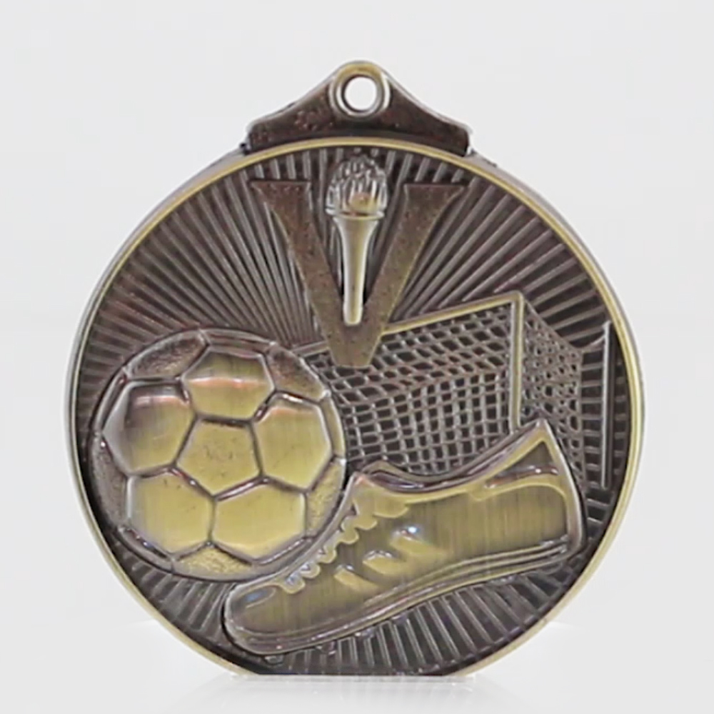 Embossed Soccer Medal 52mm Gold 