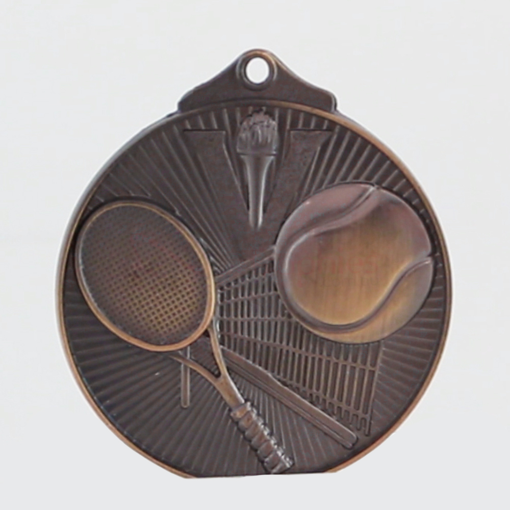 Embossed Tennis Medal 52mm Bronze