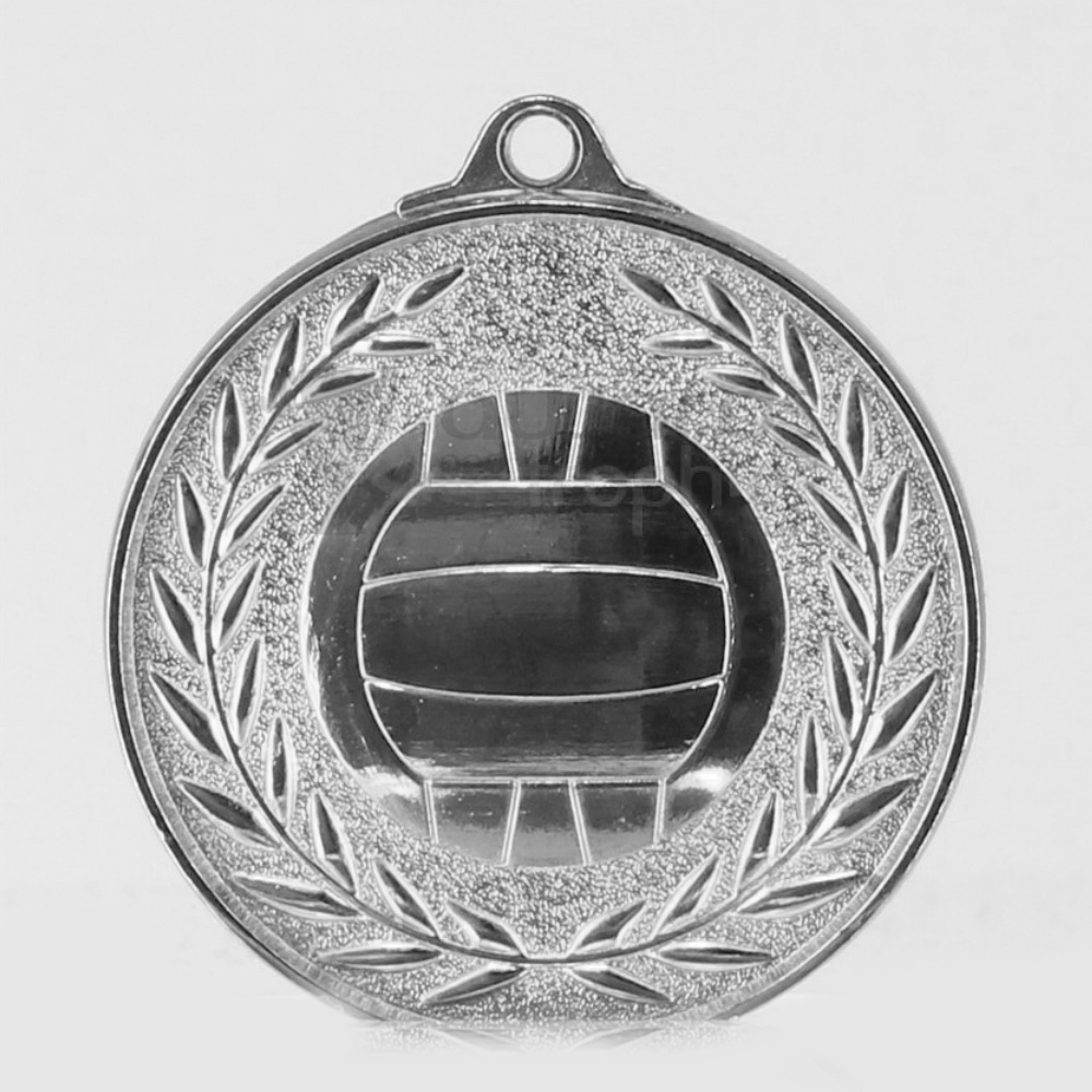 Wreath Netball Medal 50mm Silver