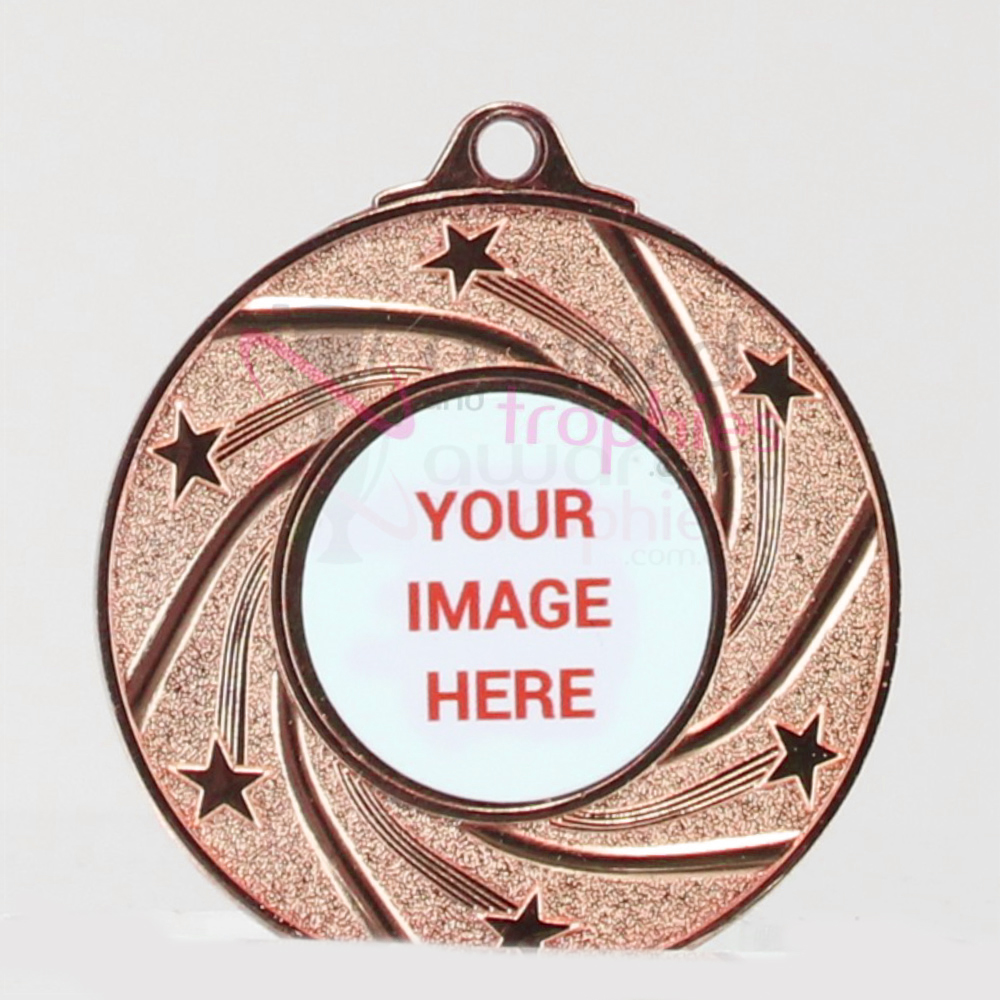 Shiny Galaxy Personalised Medal 50mm Bronze 