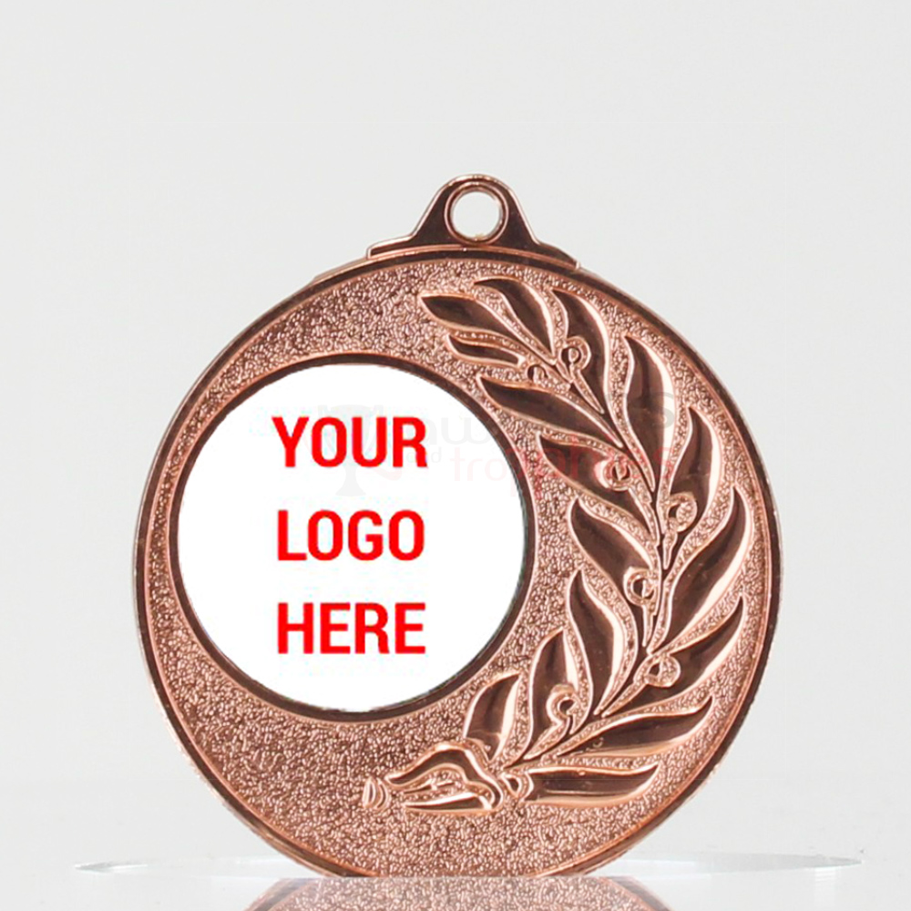 Shiny Laurel Personalised Medal 50mm Bronze 