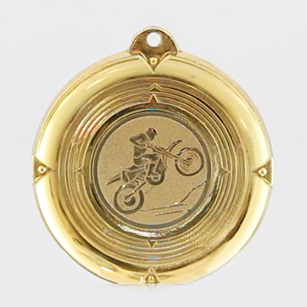 Deluxe Motorcross Medal 50mm Gold