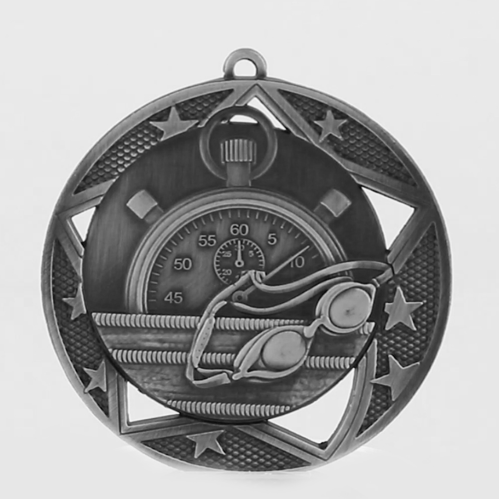 Stellar Swimming Medal 70mm Silver