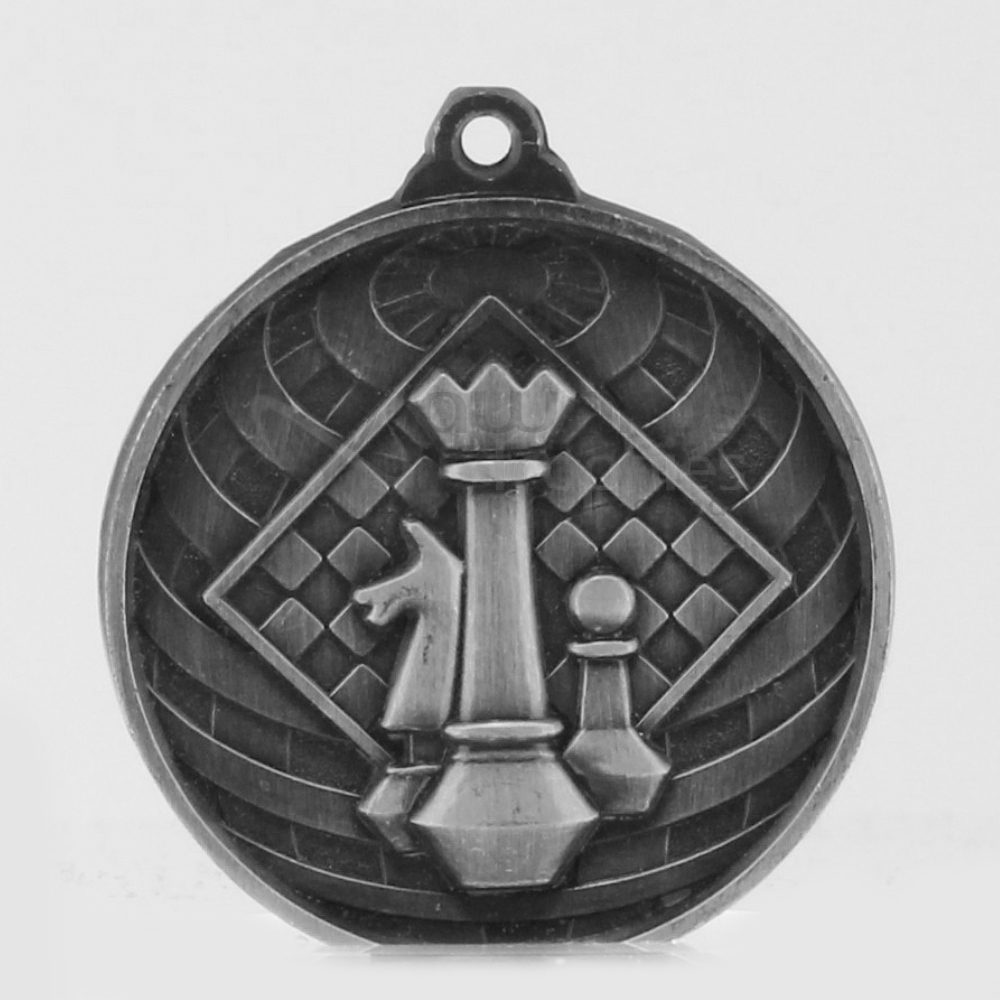 Global Chess Medal 50mm Silver 