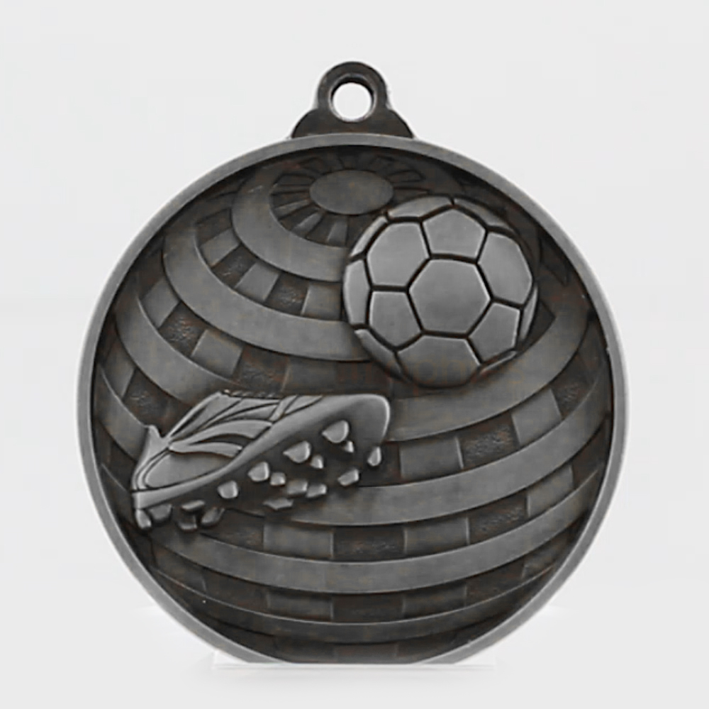 Global Soccer Medal 50mm Silver 