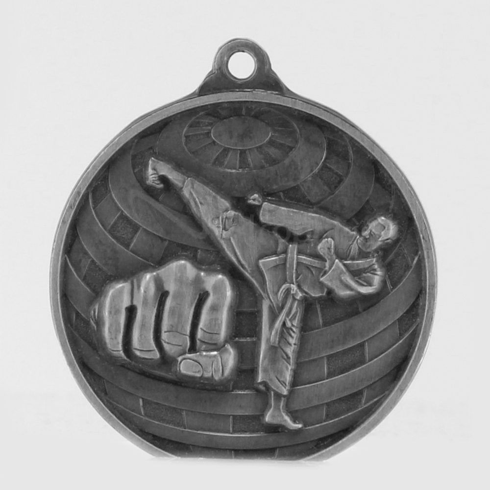 Global Martial Arts Medal 50mm Silver 