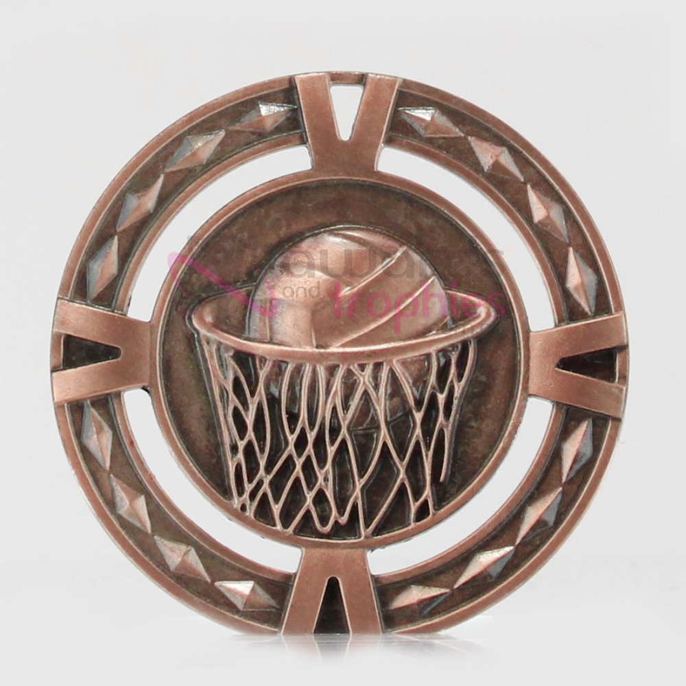 Cutout Netball Medal 60mm Bronze