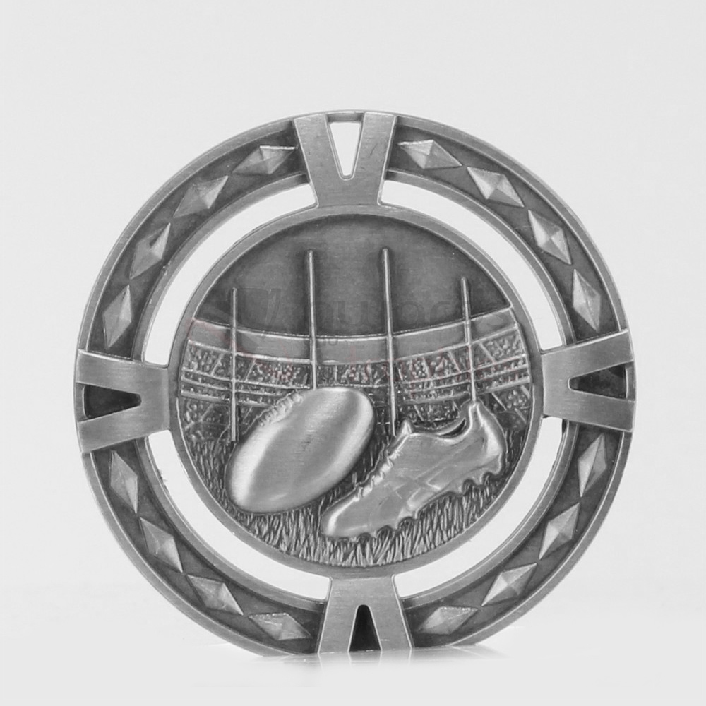Cutout AFL Medal 60mm Silver