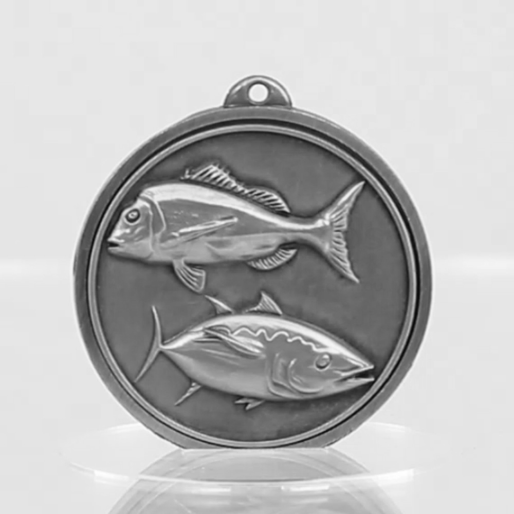 Triumph Fishing Medal 50mm Silver